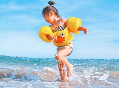 a girl in a beach